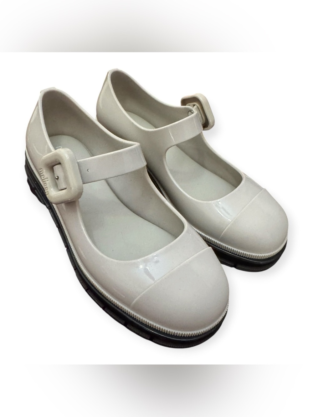 Mini Melissa June Beige Mary Jane Lug Sole Shoes Girls 2